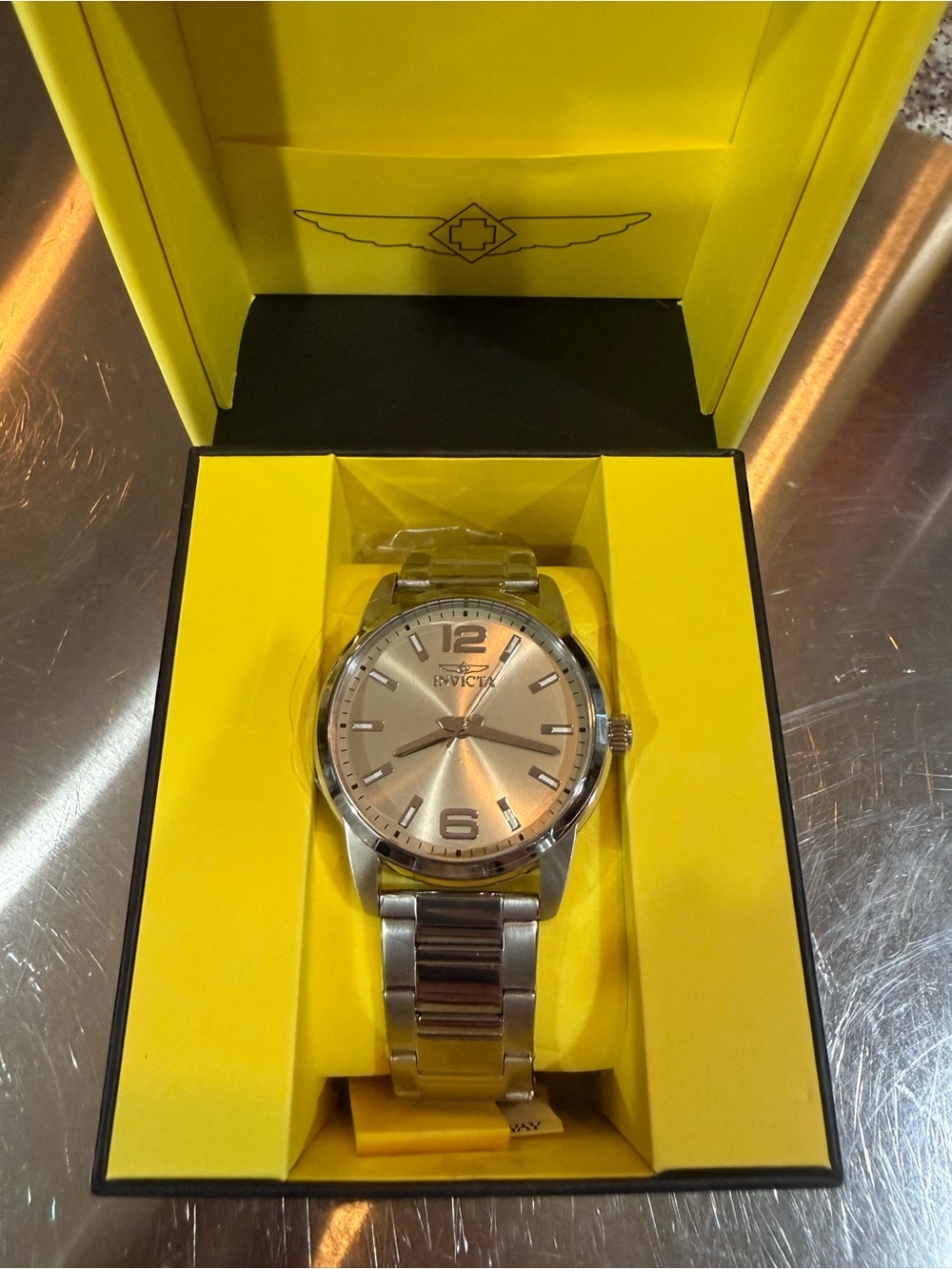 Invicta Men’s Stainless Steel Watch – Silver Dial – With Original Box